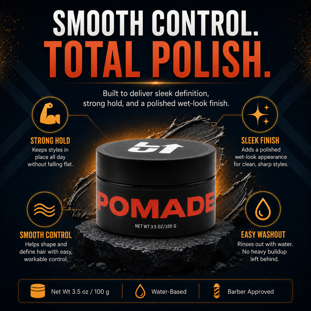 Jar of Lifted Up Pomade by LIFTED UP PRODUCTS showing the product label and container for styling hair.