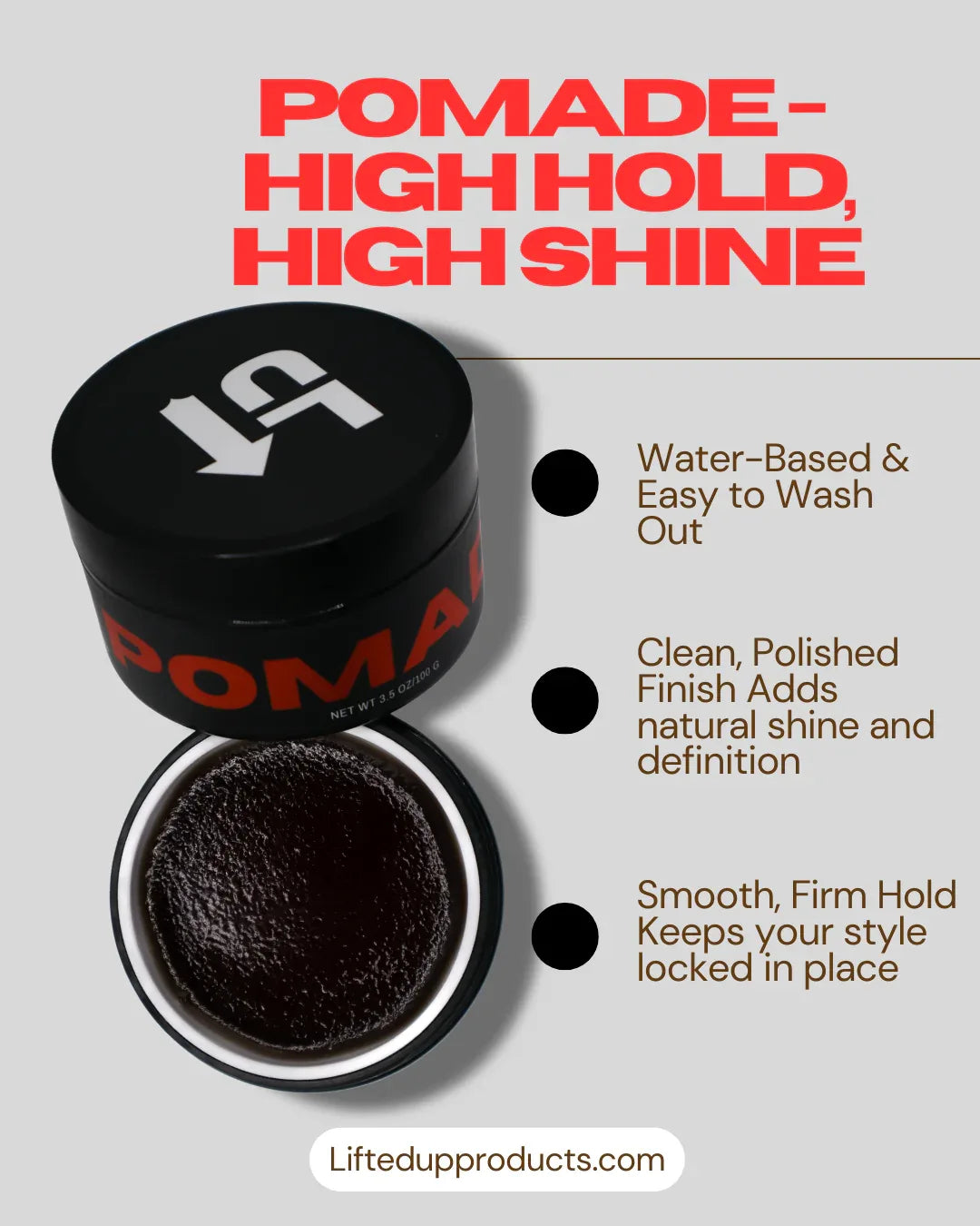 Pomade – Strong Hold | High Shine - LIFTED UP PRODUCTS